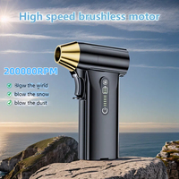 200000RPM Mini Turbo Jet Fan Brushless Motor 52M/s Wind Force 3-Speed Modes Handheld Duct Fan Portable Turbo Fan Type-C Charging