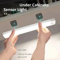 LED 야간 조명 모션 센서 캐비닛 조명 무선 USB 충전식 램프 캐비닛 옷장 램프 부엌 백라이트 아래