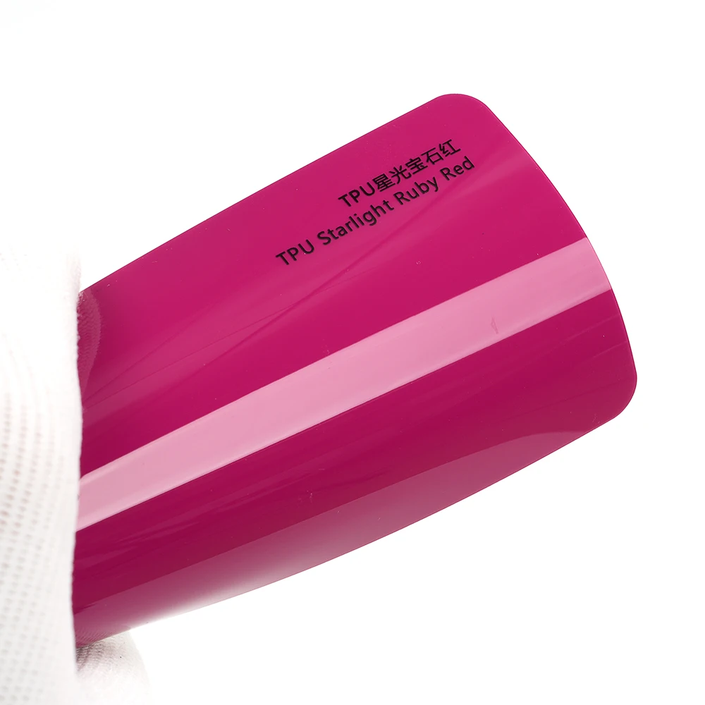 In de fabriek aangepaste zelfherstellende 7,5 mm dikte glanzende robijnrode TPU-kleur PPF autolakbeschermingsfilm
