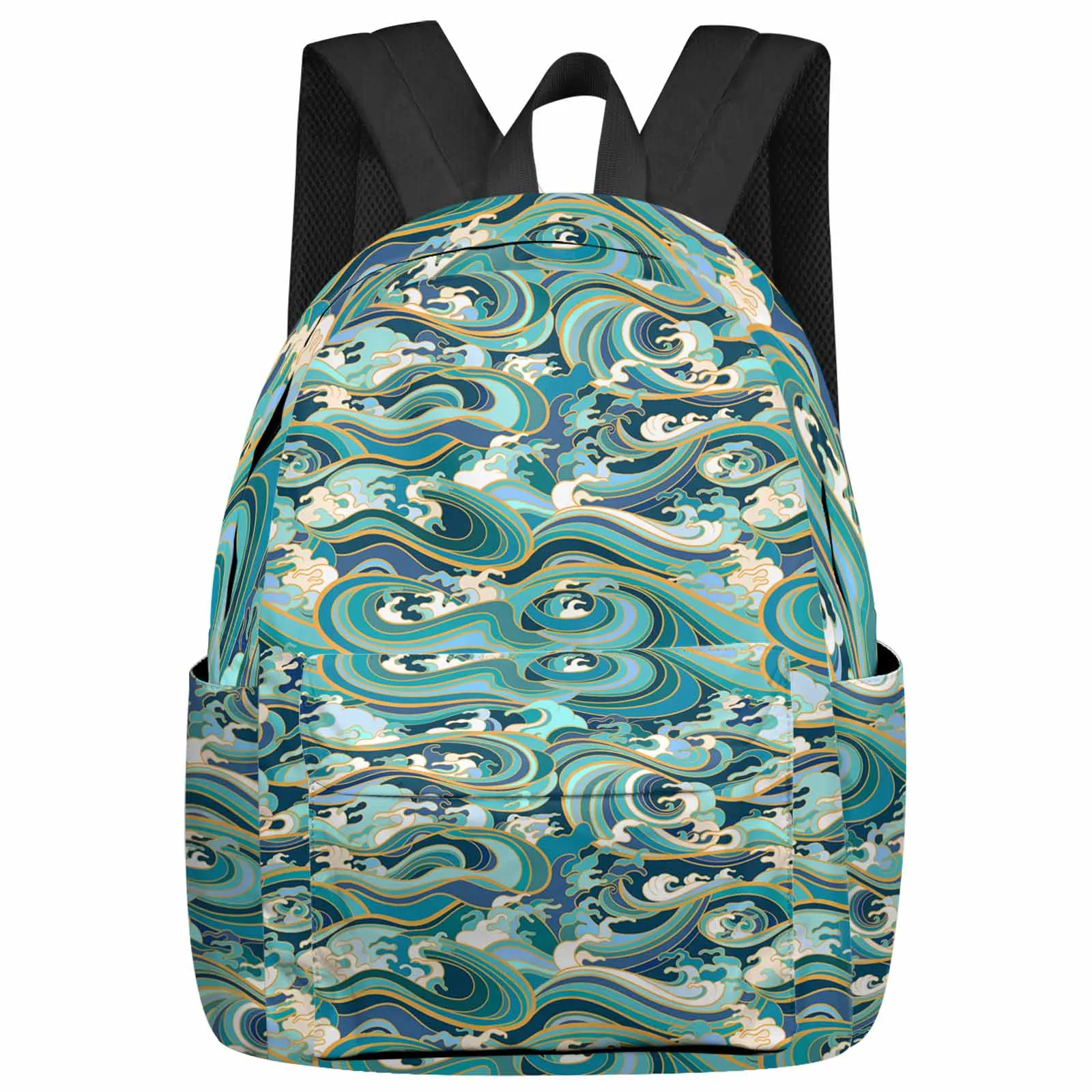 

Abstract Summer Gradient Ocean Waves Backpack School Bags for Teenagers Students Laptop Bag Women's Casual Travel Backpack