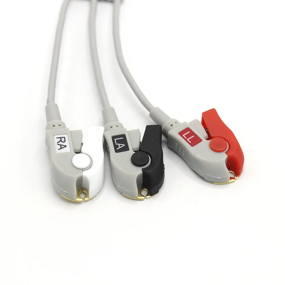 Cable 3 Leads  Pinch Clip AHA Leadwires