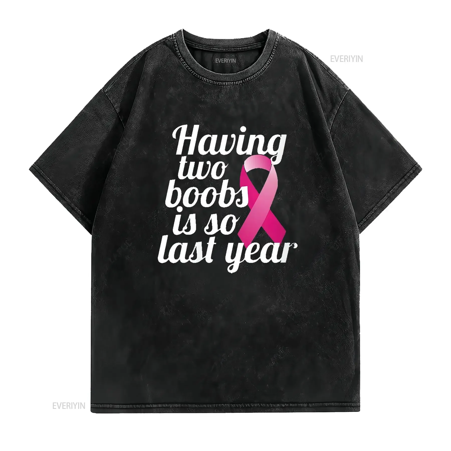 المرأة سرطان الثدي استئصال الثدي المزدوج للنساء جولة الرقبة تي شيرت أسود خمر غسلها للجنسين لينة أوم