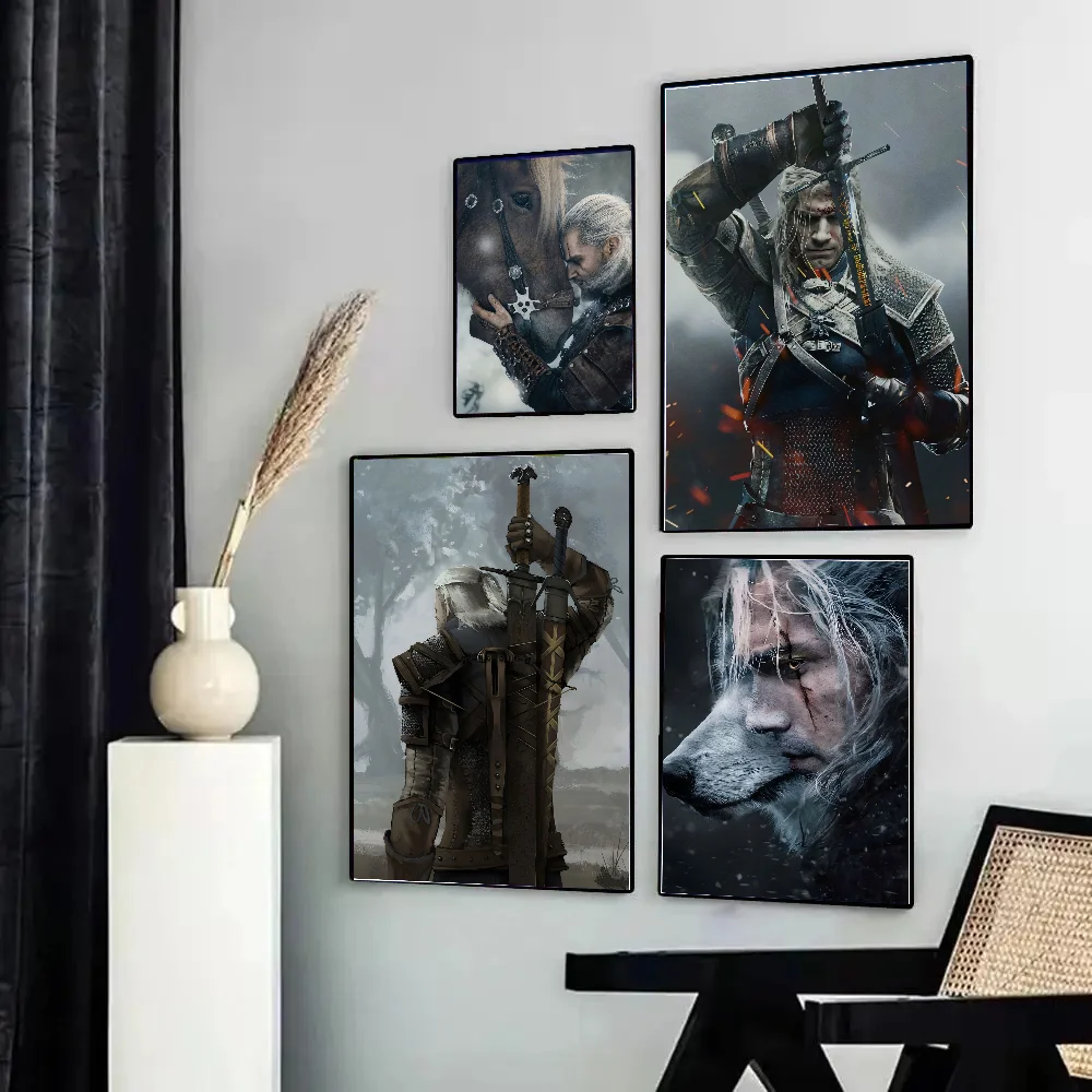 ملصق لعبة T-w-witchers 3 ، ملصق ورق كرافت ، خمر ، رسم فني ، رسم ، غرفة نوم ، دراسة