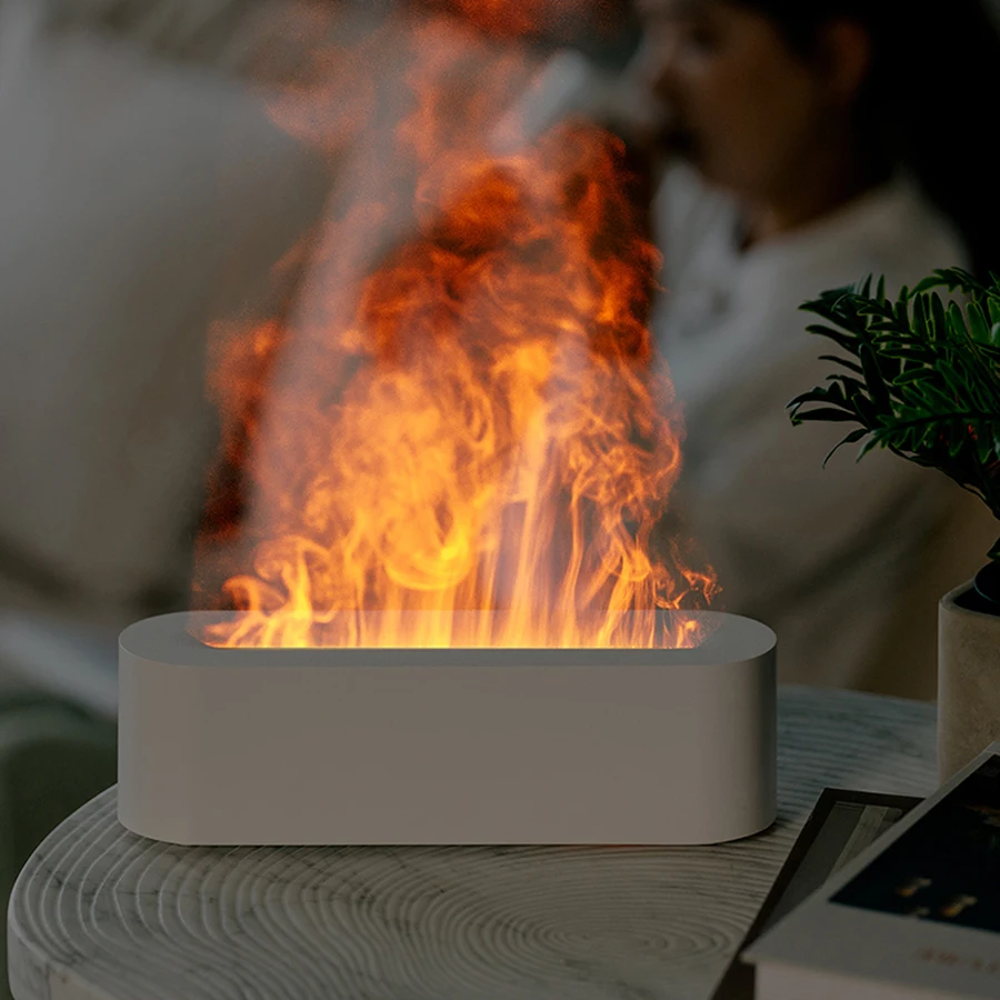 2026 Flame Humidifier, 7 Color LED Aroma Diffuser, 3 Timers, 150ml, Quiet Cool Mist, Essential Oil Diffuser for Home Office