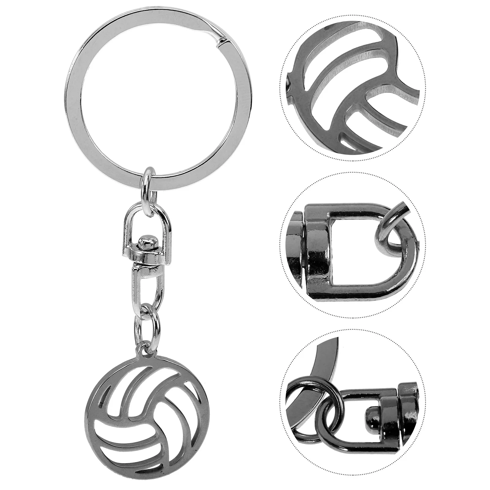 Stainless Steel Volleyball Keychain Compact Sports Bag Accessory Decorative Pendant Creative Key Lightweight Great