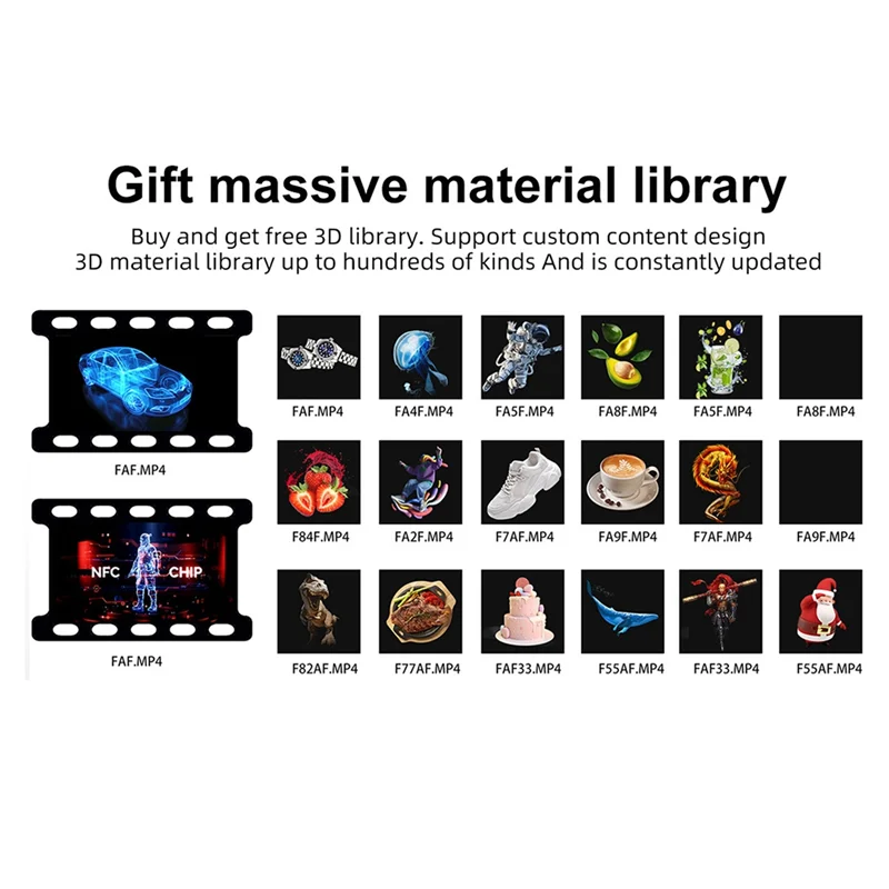 AD23-WIFI 3D Holographic Projector 352LED Holographic Player Fan For Image Video Store Bar Party Advertising Display