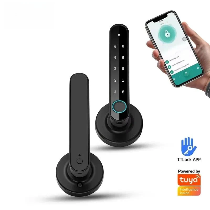 WF18 Smart Door Lock Tuya TTlock App Control Fingerprint Card Key Unlock Aluminum Alloy Home Security Class C