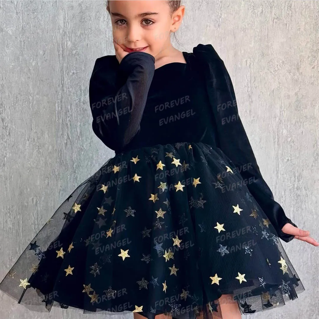 우아한 꽃의 소녀 드레스 섹시한 라인 백리스 스퀘어 칼라 어린이 드레스 맞춤형 베스 티드 드 노비 가운 맞춤형