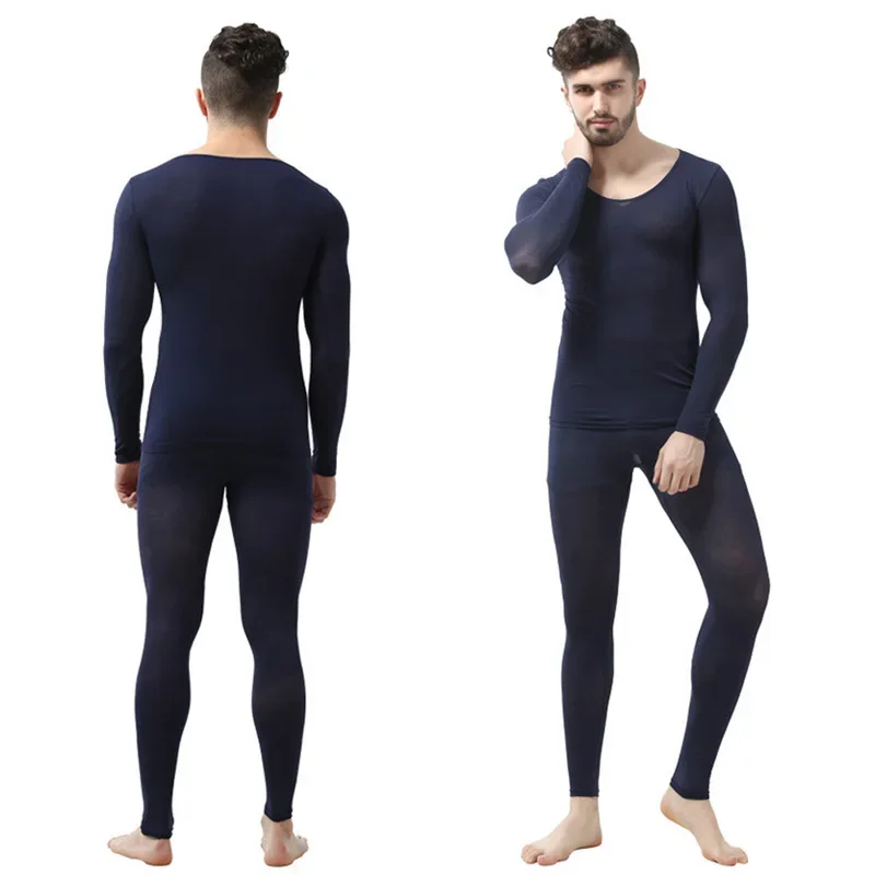 Winter 37 Degree Constant Temperature Thermal Underwear for Men Ultrathin Elastic Thermo Underwear Seamless Long Johns