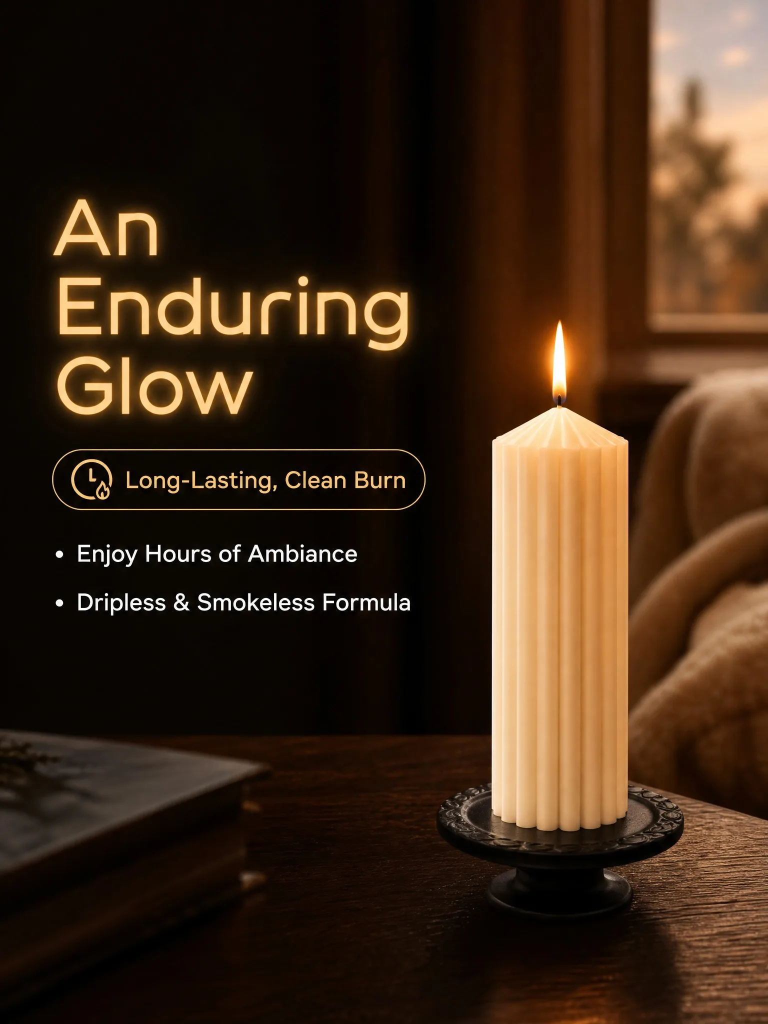 4PCS White Roman Column Aromatherapy Candle Set, with No Black Smoke and Scented Candles Inside. Made of Soy Wax and Designed Wi