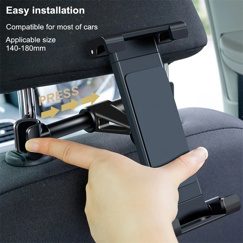 Car Tablet Phone Holder Seat Back Adjustable Convenient Stand Car Holder For Headrest Rotation Mobile Phone Mount Support