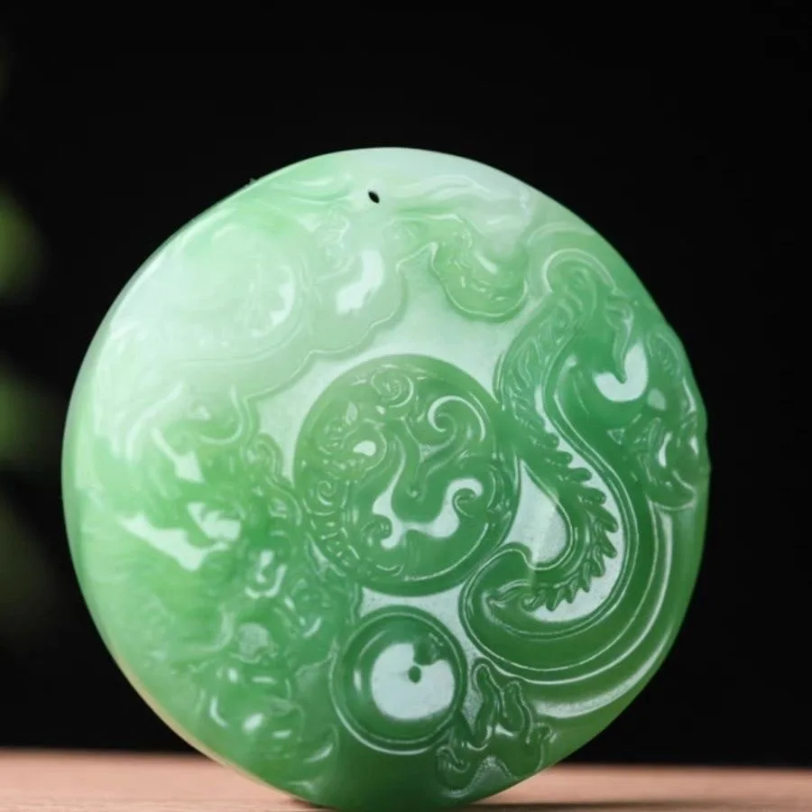 

Натуральные нефритовые бусины из Внутренней Монголии с изображением дракона, круглые нефритовые подвески, мужские и женские модели.