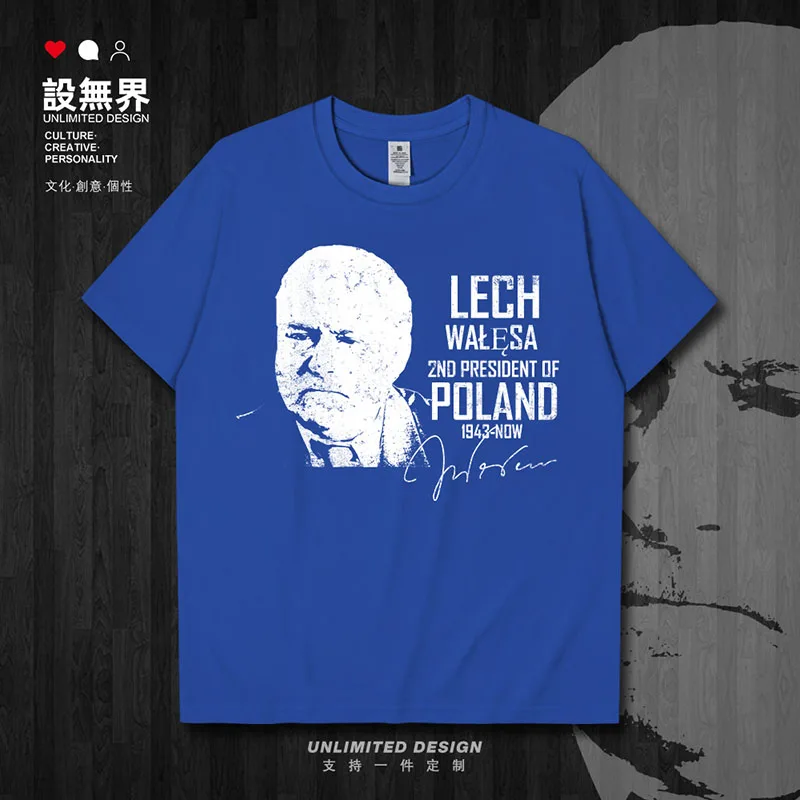 Celebrity Lech Walesa Polonia político electricista paz presidente ropa algodón Camiseta de manga corta partes superiores nuevas verano para hombre 01