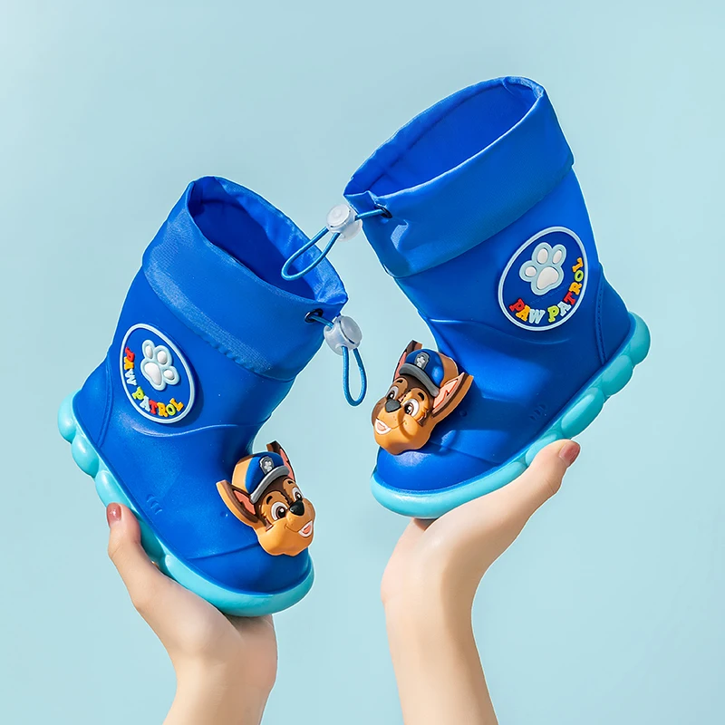 أحذية المطر المقاومة للماء من مادة PVC من باو باترول للأطفال الأولاد والبنات أحذية كاجوال مريحة للاستخدام في الهواء الطلق