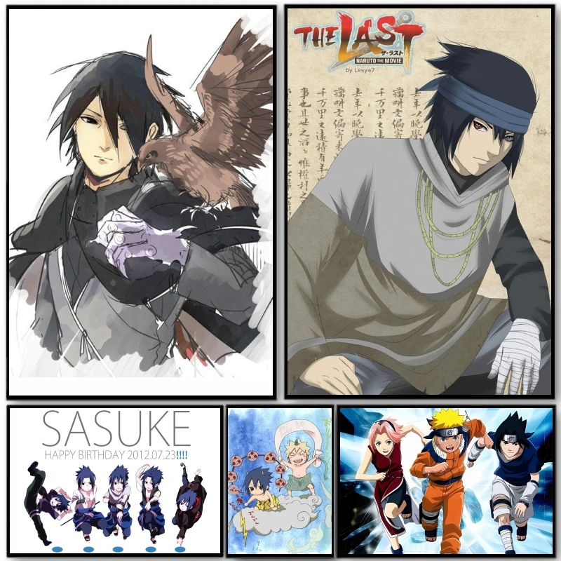 

Canvas Art Walls Painting Natuto Uchiha Sasuke Aesthetic Poster Friends Gifts Children's Bedroom Decor Picture Modern Home