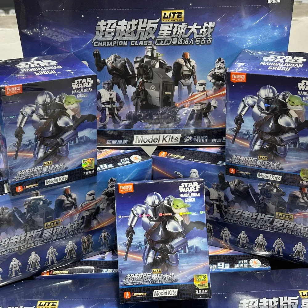 

9pcs BLOKEES Star Wars Lite Mandalorian Action Figure Din Djarin Grogu Bo-Katan Zeb Orrelios Stormtrooper Assembly Model Toys