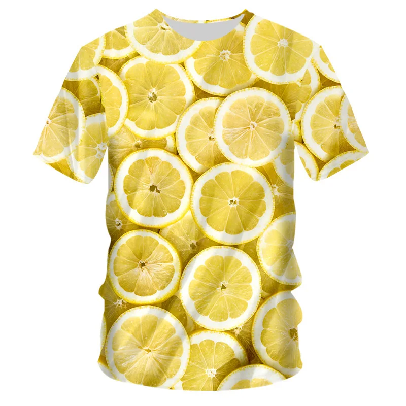 Camiseta 3D com estampa de frutas masculina e feminina, streetwear extragrande, moda casual, nova, plus size, S-7XL, 4 estações