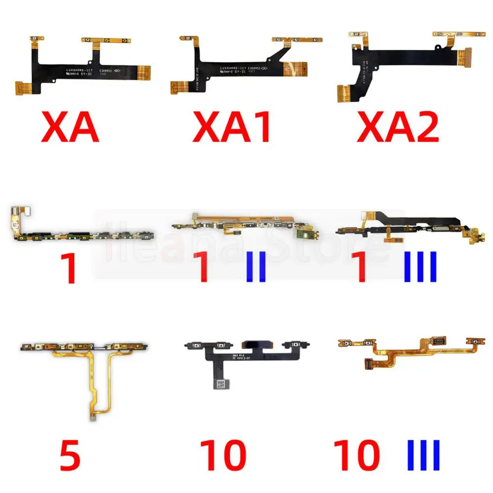 Aiinant Power on off Volume Buttons Side Key Flex Cable For Sony Xperia X XA XA1 XA2 1 5 10 II III 2 3 Plus Ultra Compact