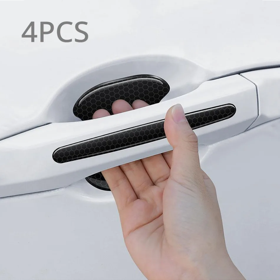 

4pcs Car Bowl Protective Stickers Car Door Handle Anti Scratch Stickers Protection Strip Auto Exterior Decorative Accessories