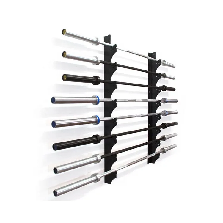 

Wall-Mounted Horizontal Steel Barbell Rack Space-Saving Home Gym Storage