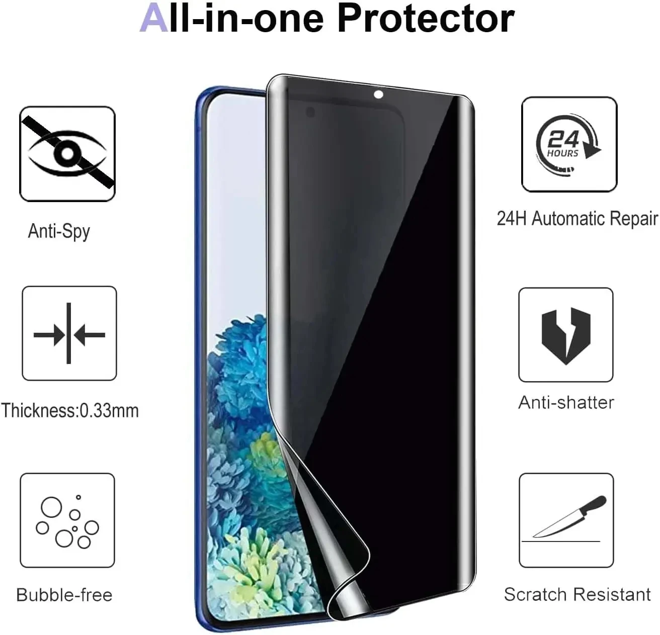 Privacy Hydrogel Film For Huawei Honor X6S X6 Nova Y61 X5 70 Lite X8 5G X8A X6A Mate 30 Lite Screen Protector