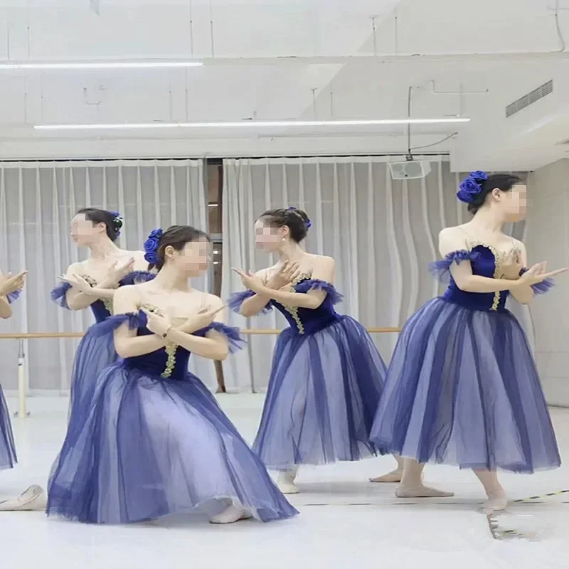 فستان باليه طويل أبيض توتو للأطفال والكبار والنساء رومانسي توتو بحيرة البجع للرقص تنورة راقصة الباليه أزياء أداء ملابس الرقص للفتيات #4