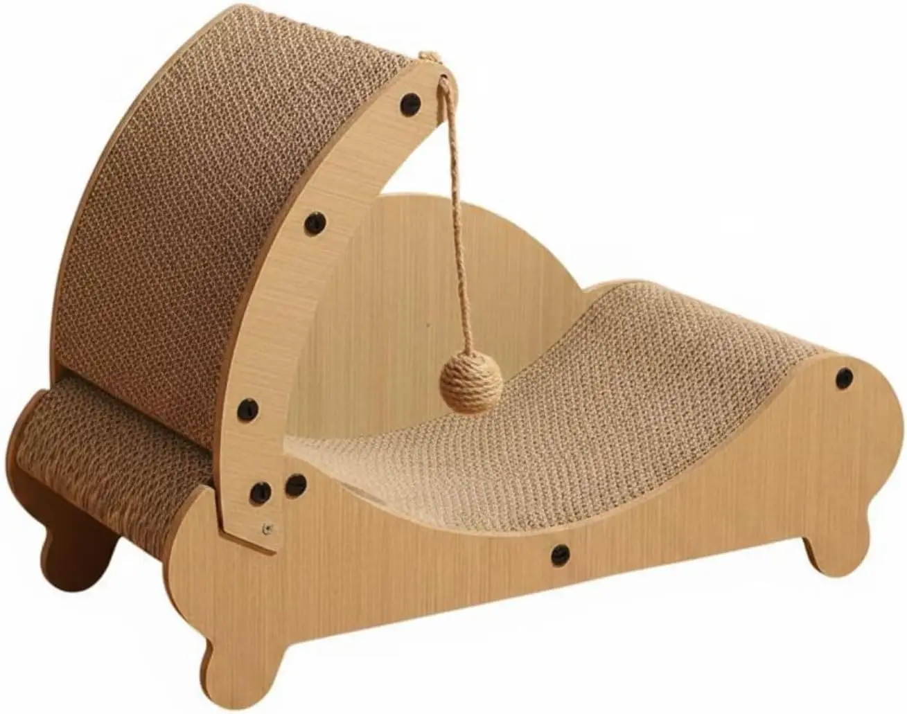 Cat Scratching Board Cat Scratcher Bed Lounge Furniture with Corrugated Cardboard and Wood Stable Base Protects Furniture Suitab