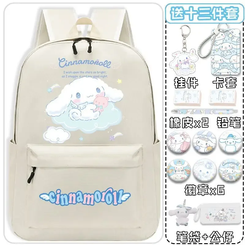 Sanurgente-Cartable léger pour enfants, Cartable Babycinnamoroll, Sac à dos de dessin animé mignon, Grande capacité, Étudiant, Fille, Cinnamoroll, Nouveau