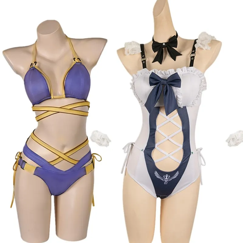 

Eve Cosplay Bikini Swimsuit Costume Game Stellar Fantasia Women Summer Swimwear Outfits Halloween Carnival Party Fantasy Suit