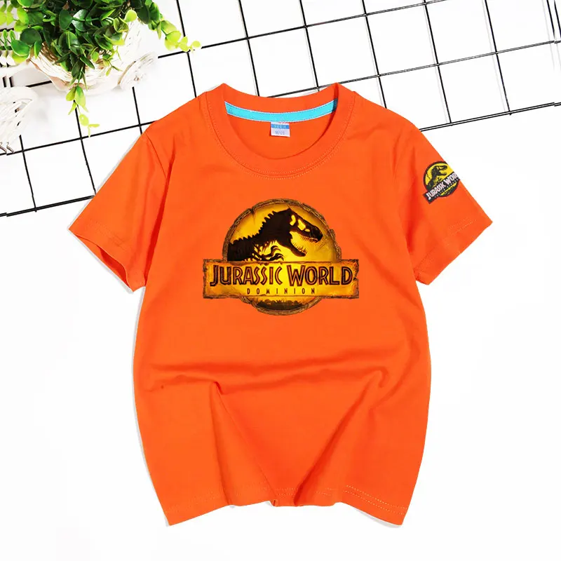 New Summer Casual Kids Girls Boys Cotton T Shirt Dinosaur Jurassic Park World Prints Tops Tees Men Women Family T-shirt