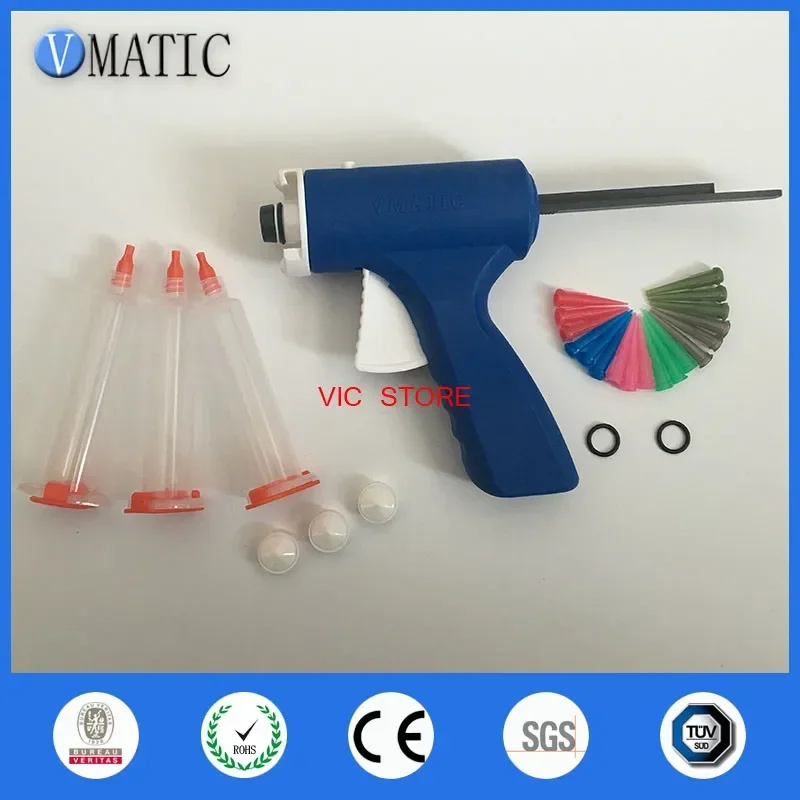 Free Shipping 10cc / 10ml Single Liquid Manual Blue Color Glue Gun Combination