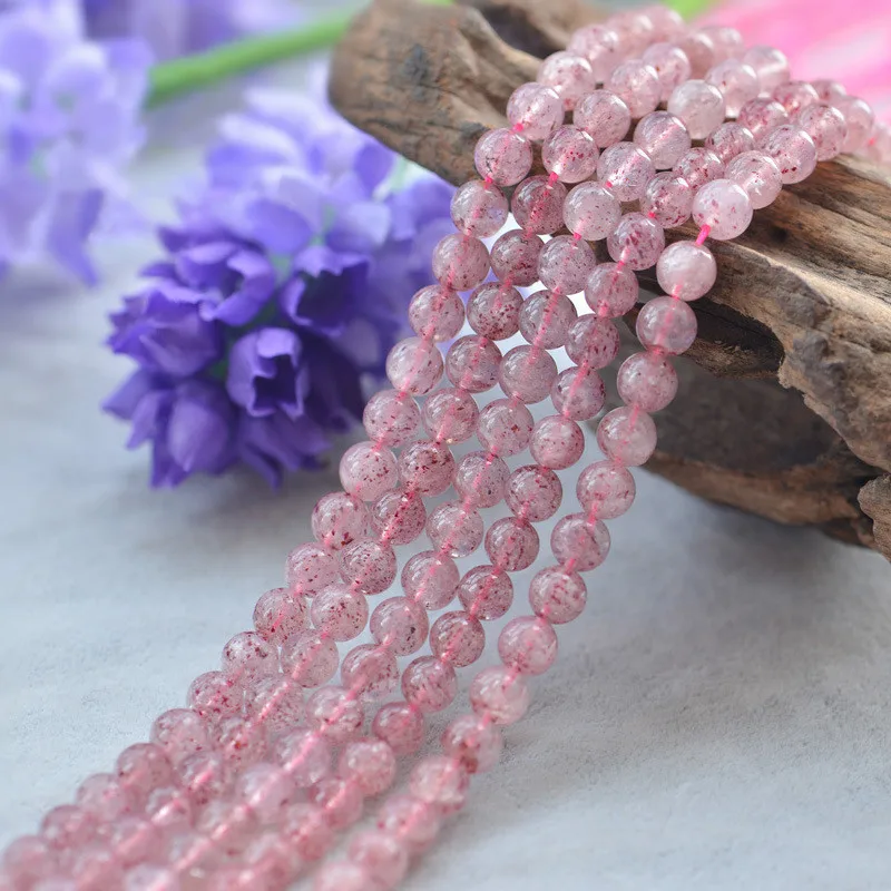 

Joanlyn Grade AAA Natural Strawberry Quartz Beads 4.5mm-7mm NOT Dyed 15 Inch Strand ST09