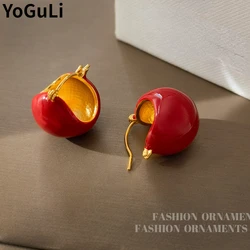 Fashion Jewelry Vintage Temperament Enamel Red Earrings For Women Party Gifts Simply Design Ear Accessories Hot Selling