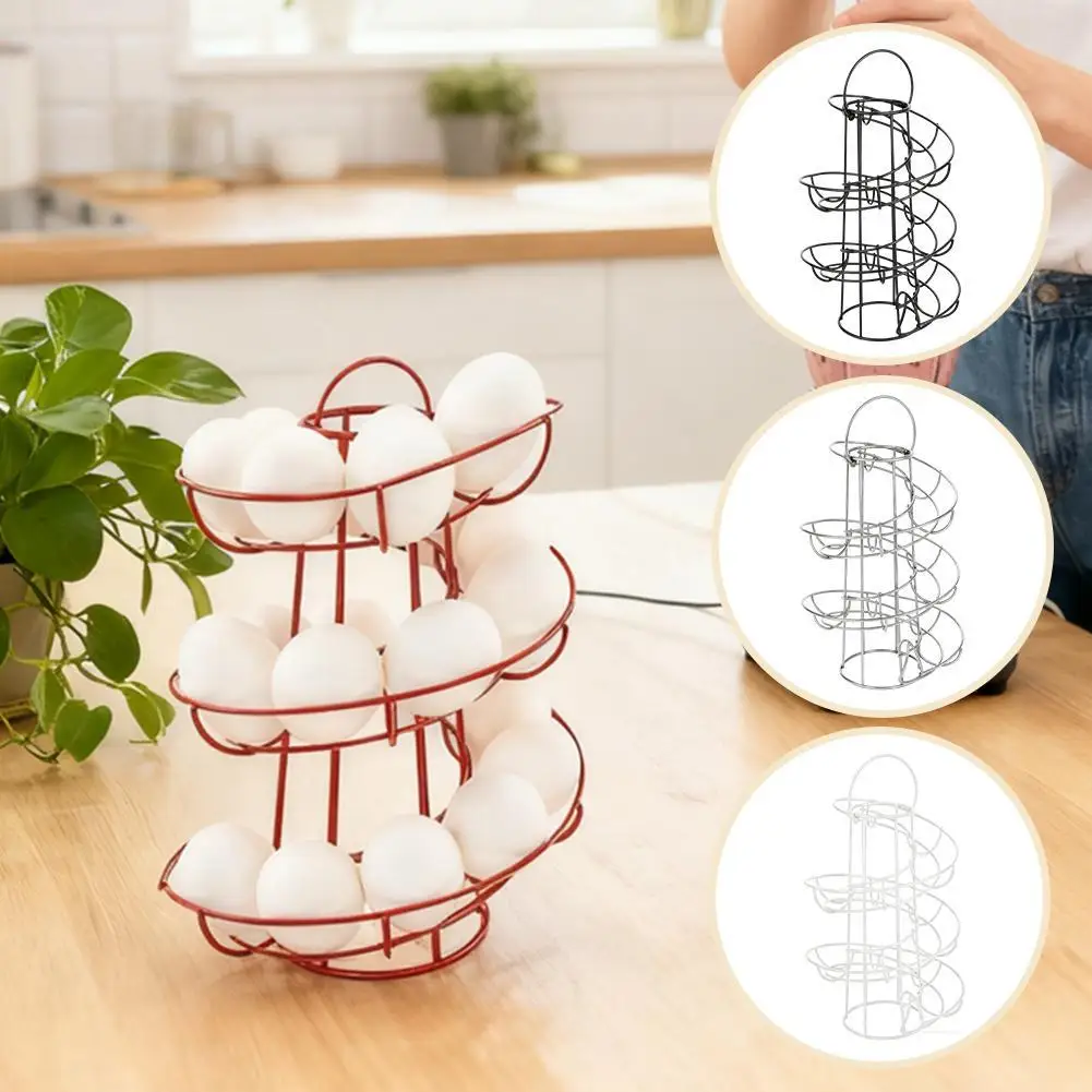 

Egg Rack Storage Rack Egg Skelter Deluxe Spiraling Dispenser Rack Basket Storage Space Multi-functional Rack