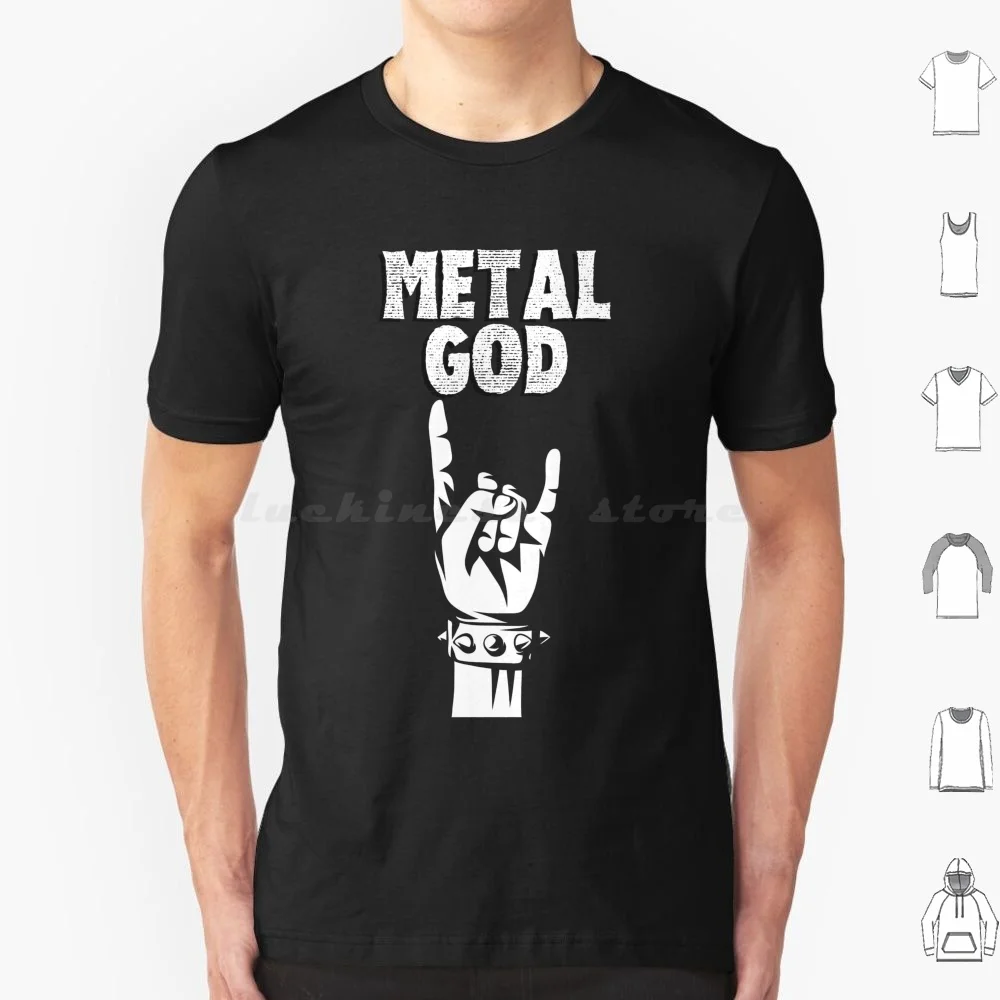 Metal God, Rock Metal Fan Merch Футболка 6xl Хлопковая крутая футболка Heavy Metal Music Metal Band Cool Guitar Funny Hard And Roll 70s