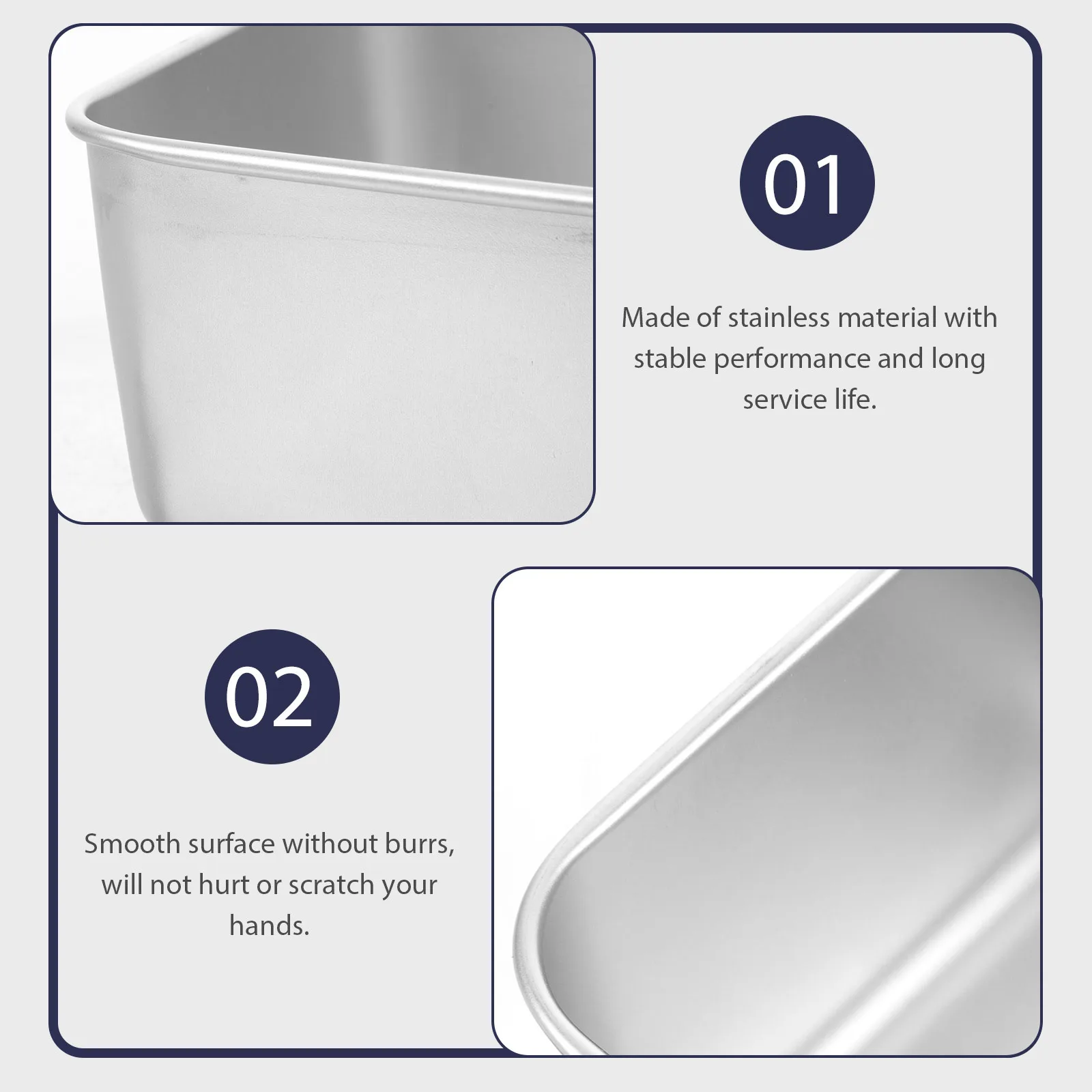 

2Pcs Stainless Steel Camping Bowls Lightweight Durable Outdoor Food Containers Lunch Rectangle Soup Bowls