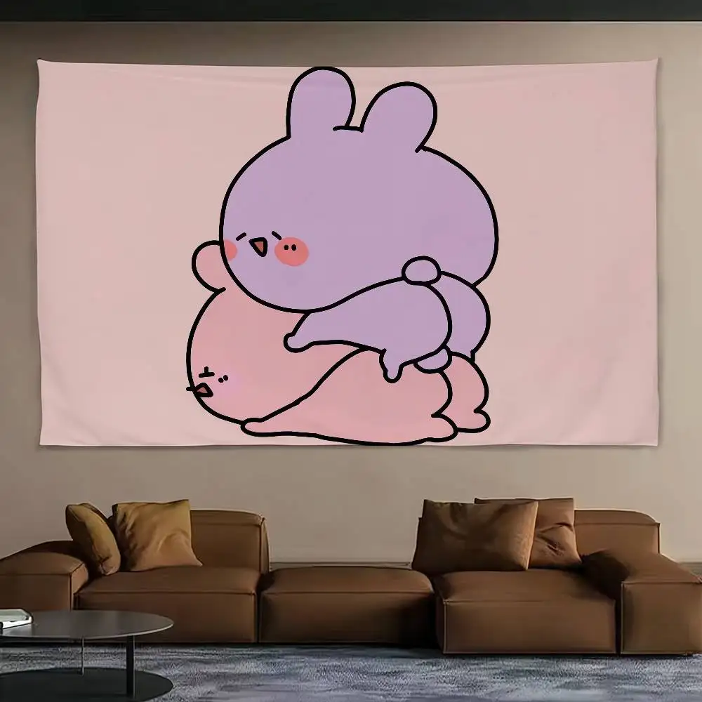 Nette A-Asamimichan Cartoon Schöne Wandteppich Hintergrund Hängen Tuch Schlafzimmer Zimmer Dekor Ästhetischen Wandteppich Wand Party