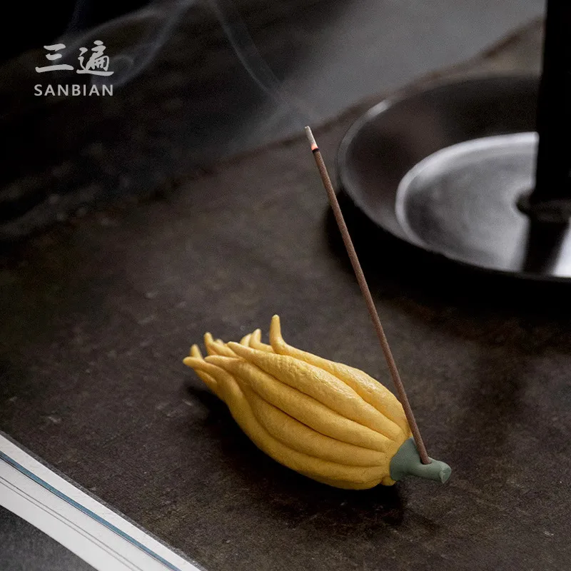 Three Time Simulation Of Handmade Buddha's Hand Melon Tea Pet Ceramic Ornaments, High-Quality Set Accessories, Personalized