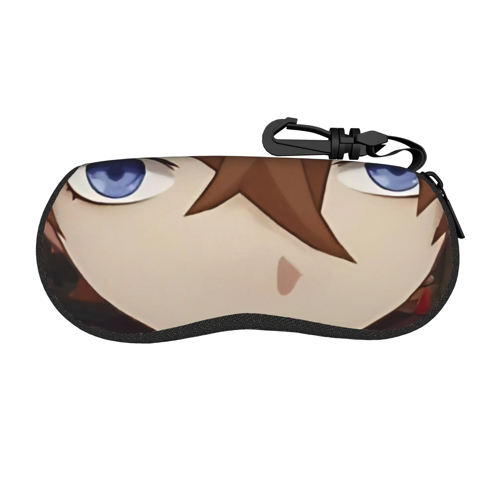 Lovely Cartoon Glasses Case Tartaglia Childe Face Genshin Impact Box Eyewear Storage Box Anti-Pressure Eyewear Container