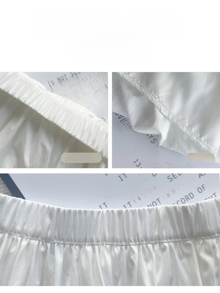

High Waist A-Line Ice Silk Puffy f-length Skirt Women's Summer New Sle Small Size Loose Floral Print Skirt