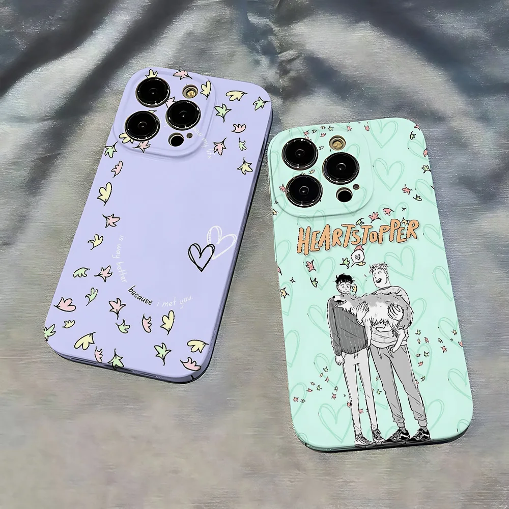 Cartoon Heartstopper Phone Case for Samsung Galaxy S20 S21 S22 S23 FE Note 9 10 Pro Plus Ultra 4G 5G Glossy HD Hard PC Cover