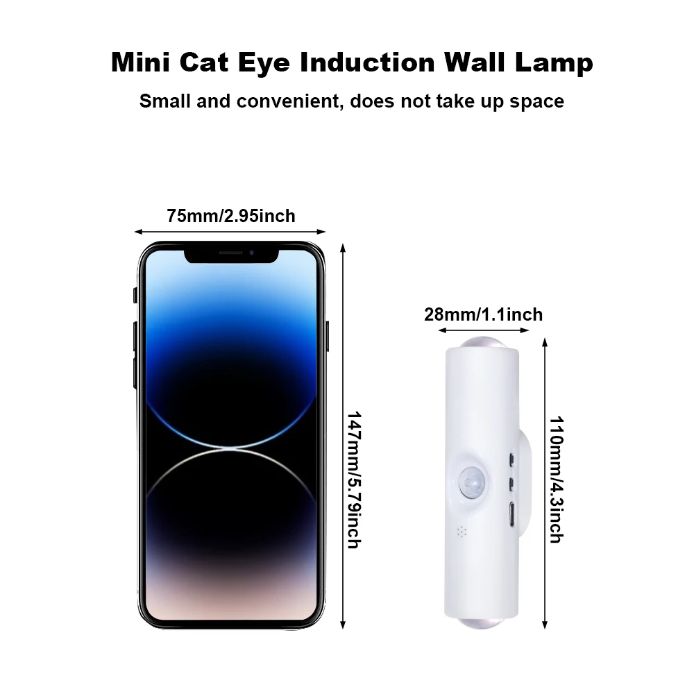 4pcs Motion Sensor Led Wall Lamp Smart Night Light with Mobile Detection LED Wall Lights Magnetic Mount Dimmable Rechargeable
