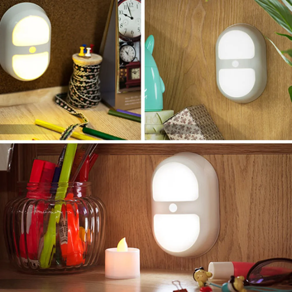 1pc Led Night Light Cabinet Light Human Body Induction Optical Sensor For Hallway Wall Living Room Closet Auto On