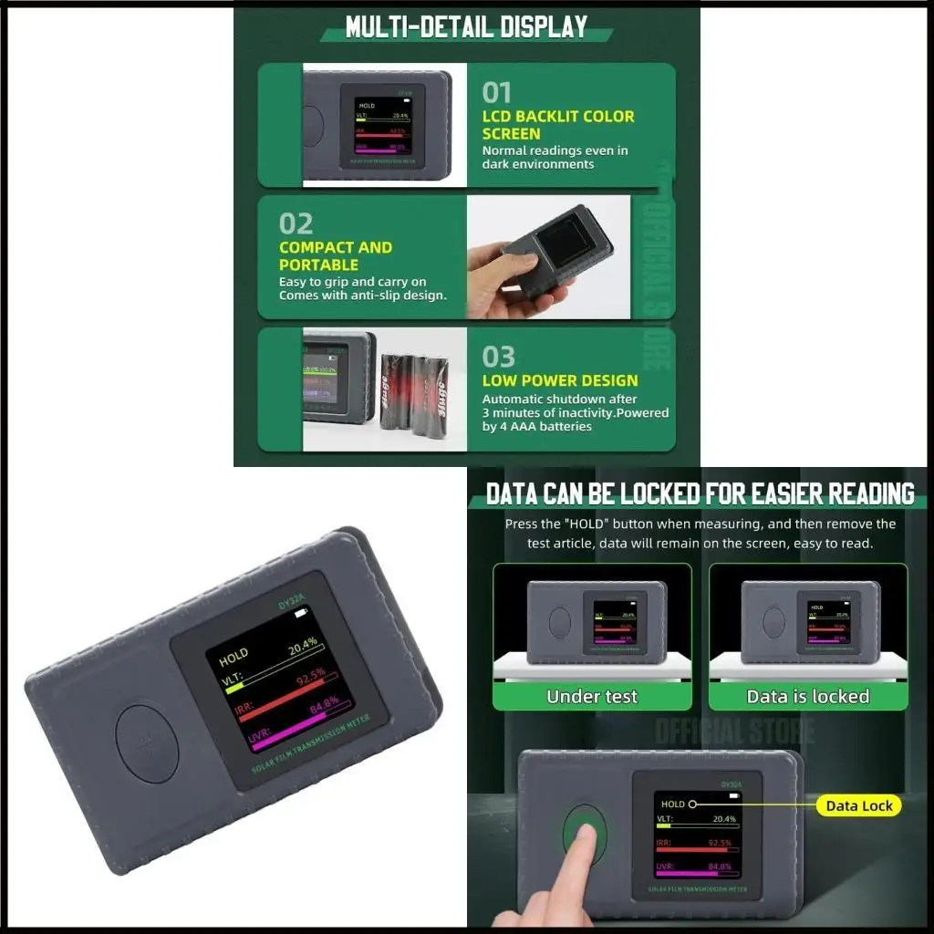 

High Contrast LCD Display Window Film Analyzers Light Transmittance Tester Meter