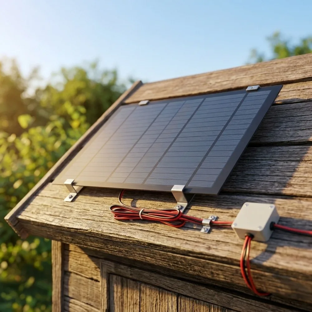 18V 10W Solar Panel with 200cm Cable for Direct For Charging of 12V Batteries and Support of Small Off-Grid Electrical Loads