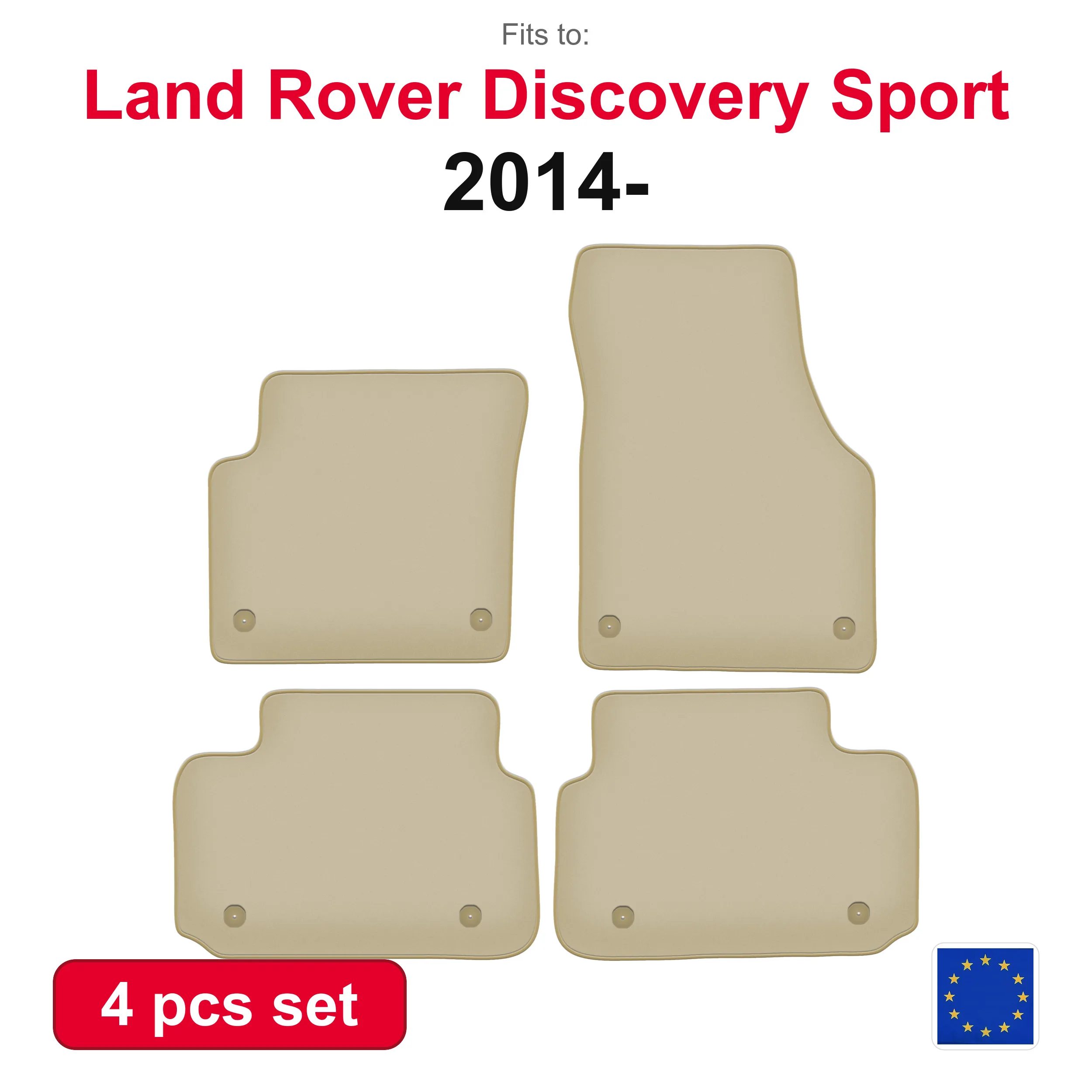 PREMIUM velours automatten voor Land Rover Discovery Sport SUV (2014-) -beige, passend (4 stuks) set automatten voor in de auto