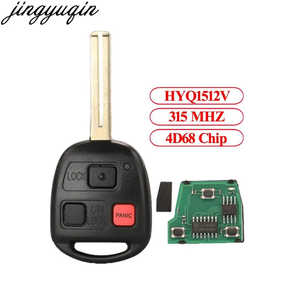 

Jingyuqin 3pcs Remote Control Car Key 315mhz 4D68 Chip For Toyota Lexus GX470 LX470 HYQ1512V TOY48/43 Blade Keyless 3 Button Fob