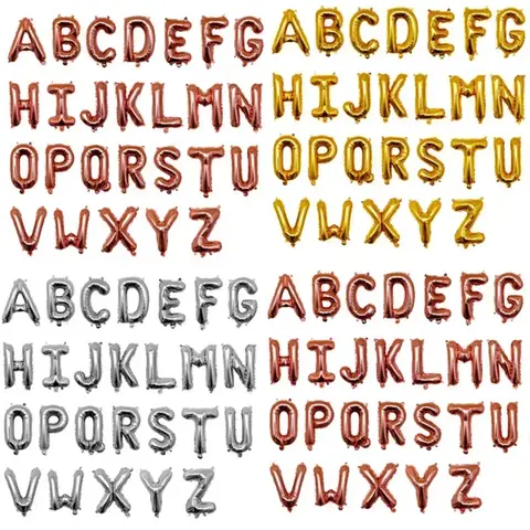 16 32 Inch Foil Letter Balloons A-Z Air Helium Alphabet Balloon Figures Happy Birthday Wedding Decorations Adult Name Baloon