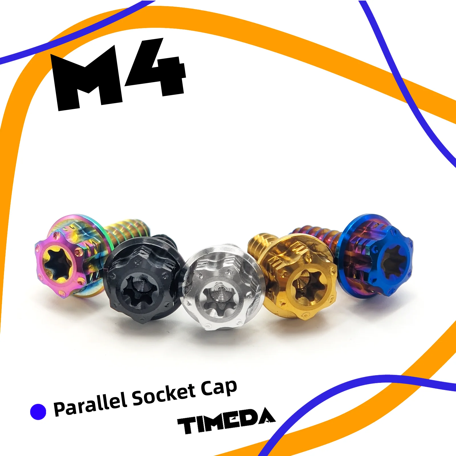 M4 15-20mm Titanium Bolts Pitch 0.7mm  Flange Torx Head for Motorcycle Accessory Parts