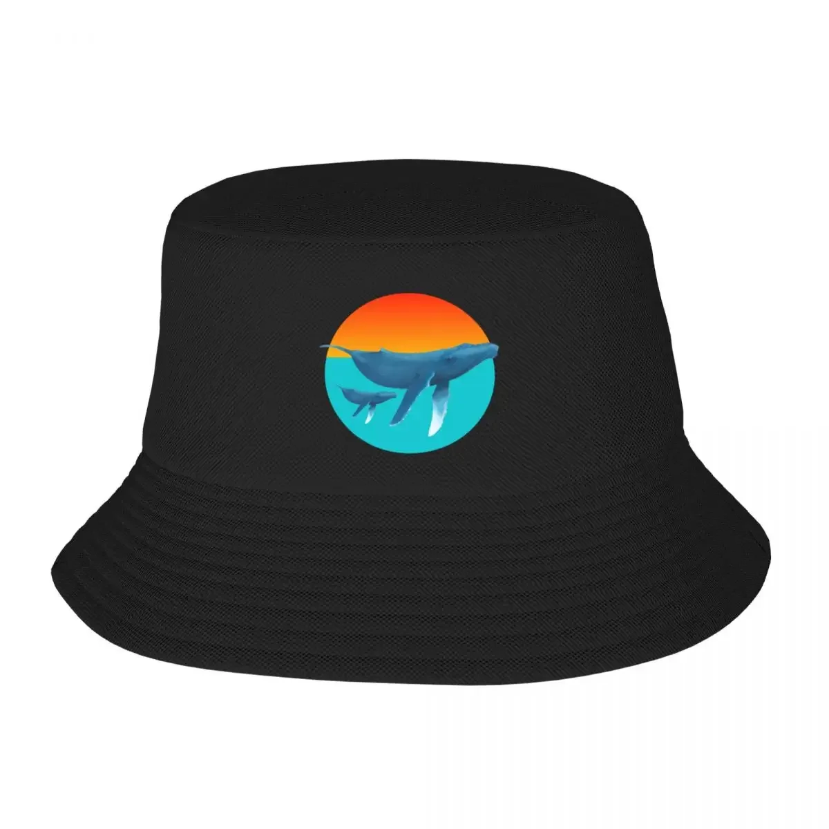 Humpback Whale and Calf Bucket Hat Streetwear Vintage Luxury Man Hat Men Women's